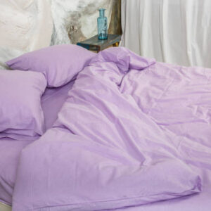 Linen bed sheets natural and healthy textiles linen lilac tray